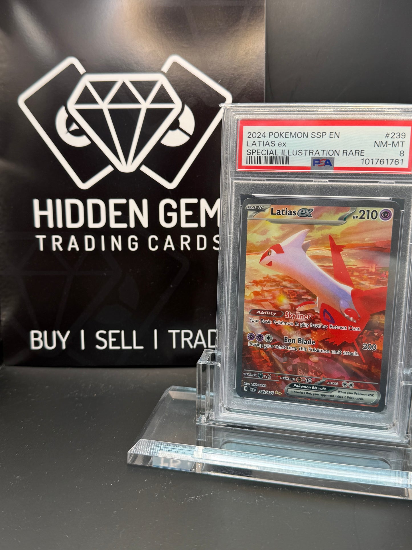 Pokemon: Latias ex | Surging Sparks | 239/191 | PSA 8 |
