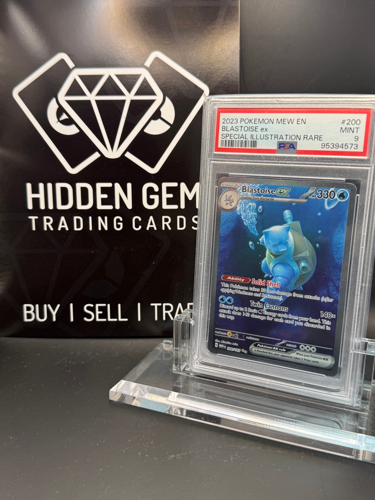 Pokemon: Blastoise ex | 151 - Mew | 200/165 | PSA 9 |