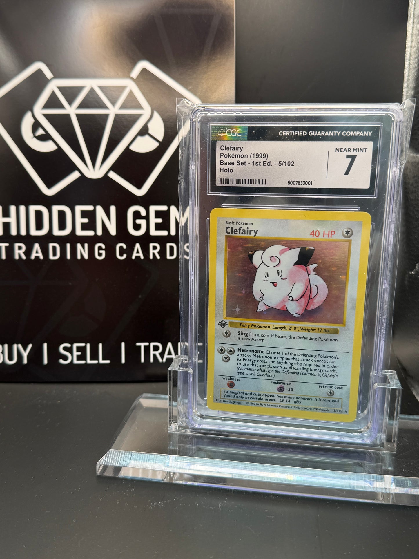 Pokemon: Clefairy | First Edition Base Set | 5/102 | CGC 7 |