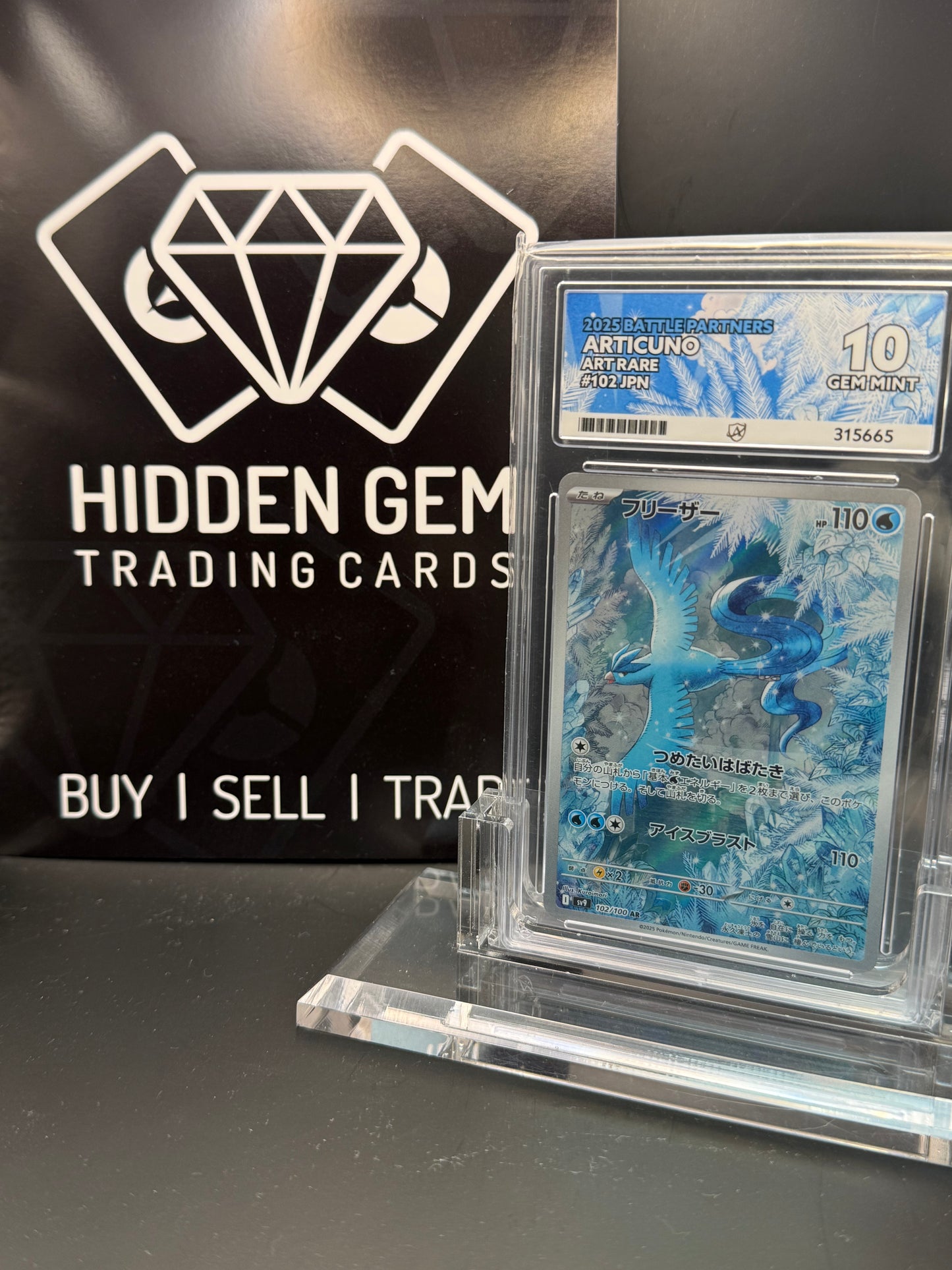 Pokemon: Articuno | Battle Partners | 102/100 | ACE 10 | Perfect 10 Grades
