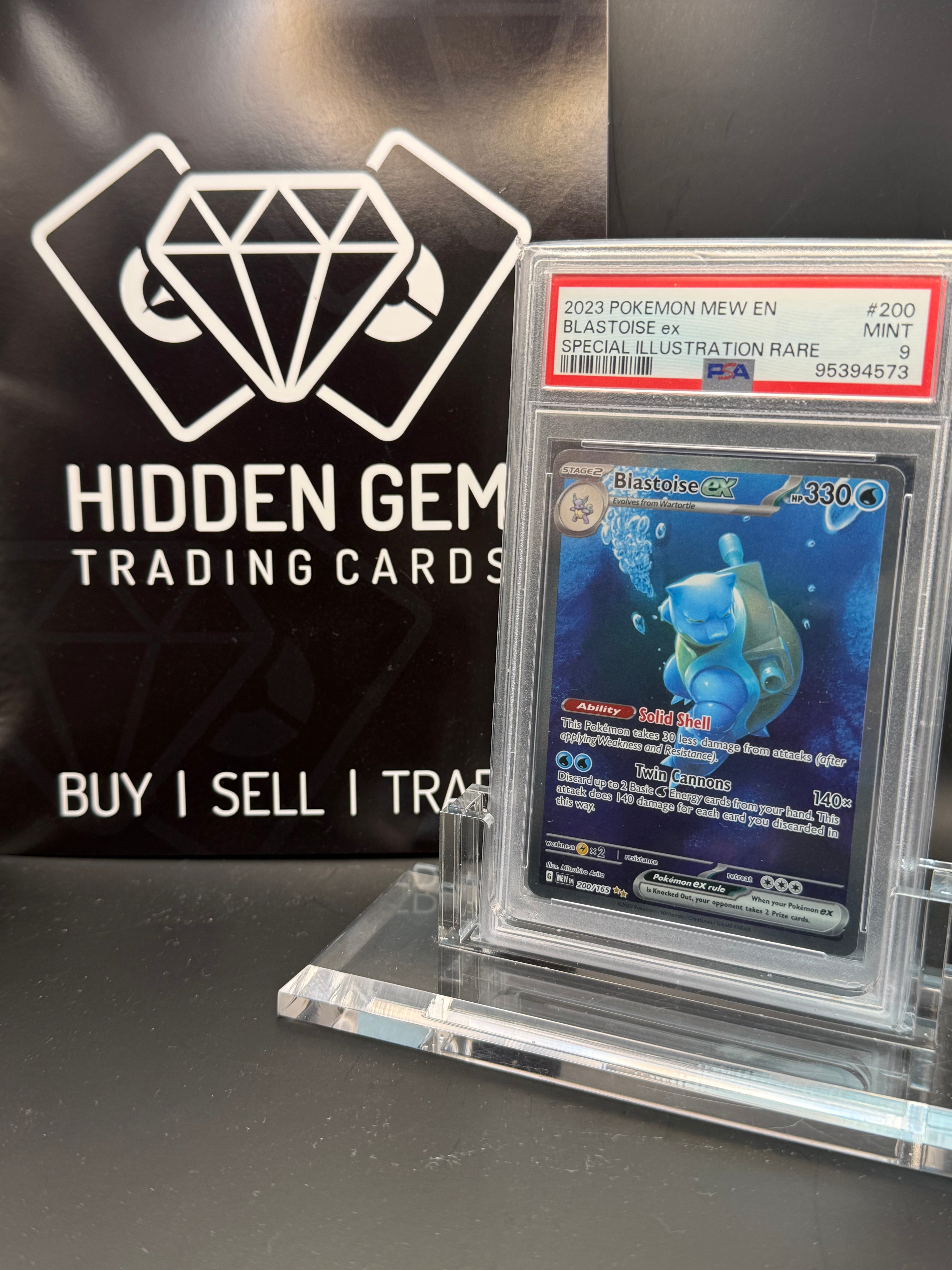 Pokemon: Blastoise ex | 151 - Mew | 200/165 | PSA 9 |