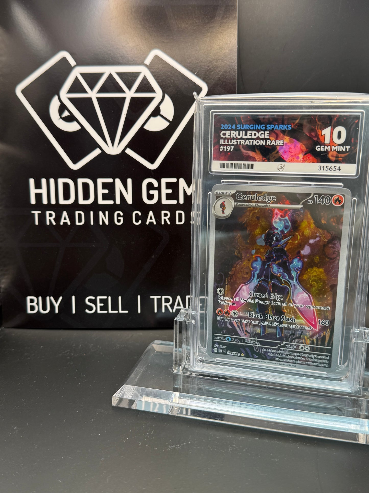 Pokemon: Ceruledge | Surging Sparks | 197/191 | ACE 10 | Perfect 10 Grades